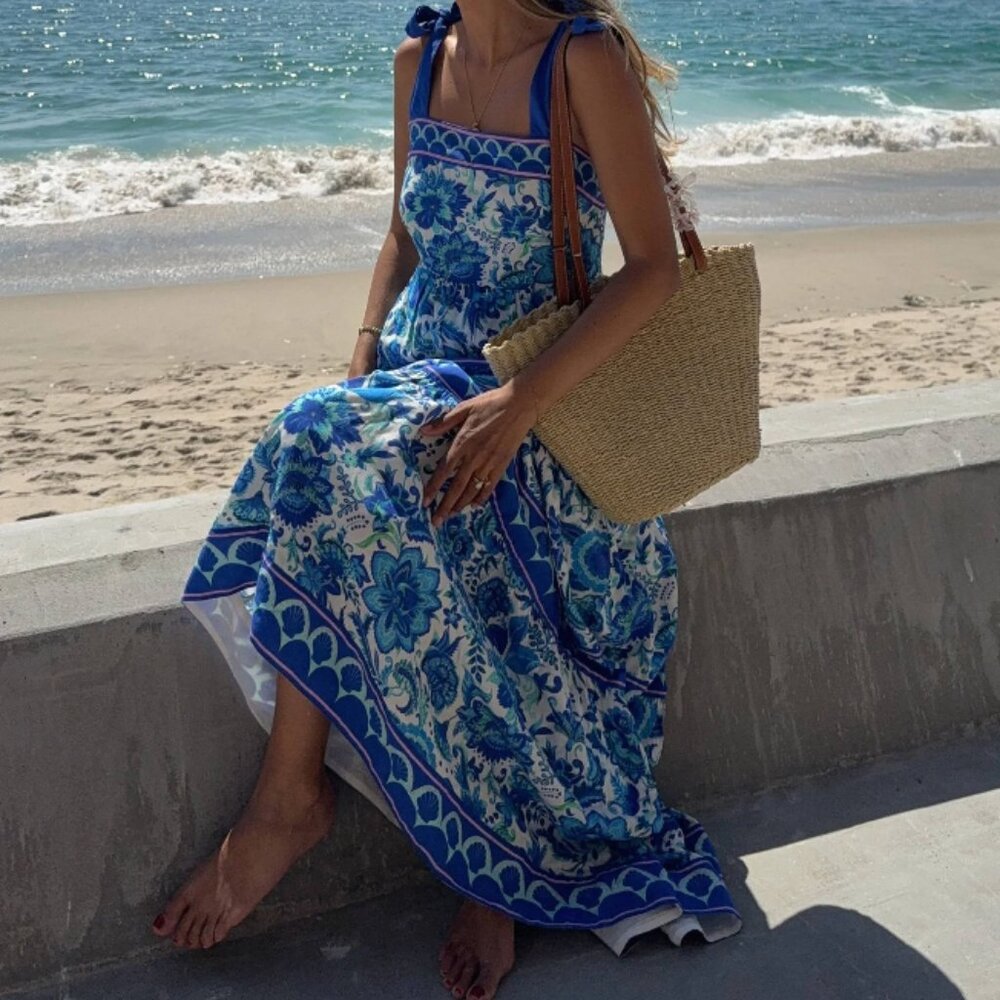 THIS WEEK ONLY 🌴 BEACH RIOT Charlotte Dress Royal Riviera - Size Medium